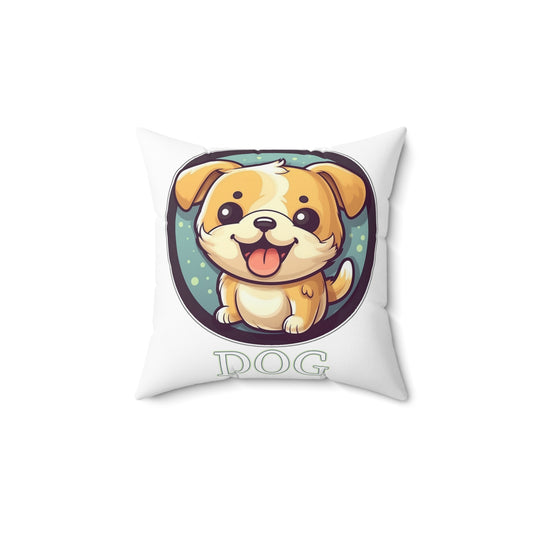 Chibi Chinese Zodiac Dog Spun Polyester Square Pillow