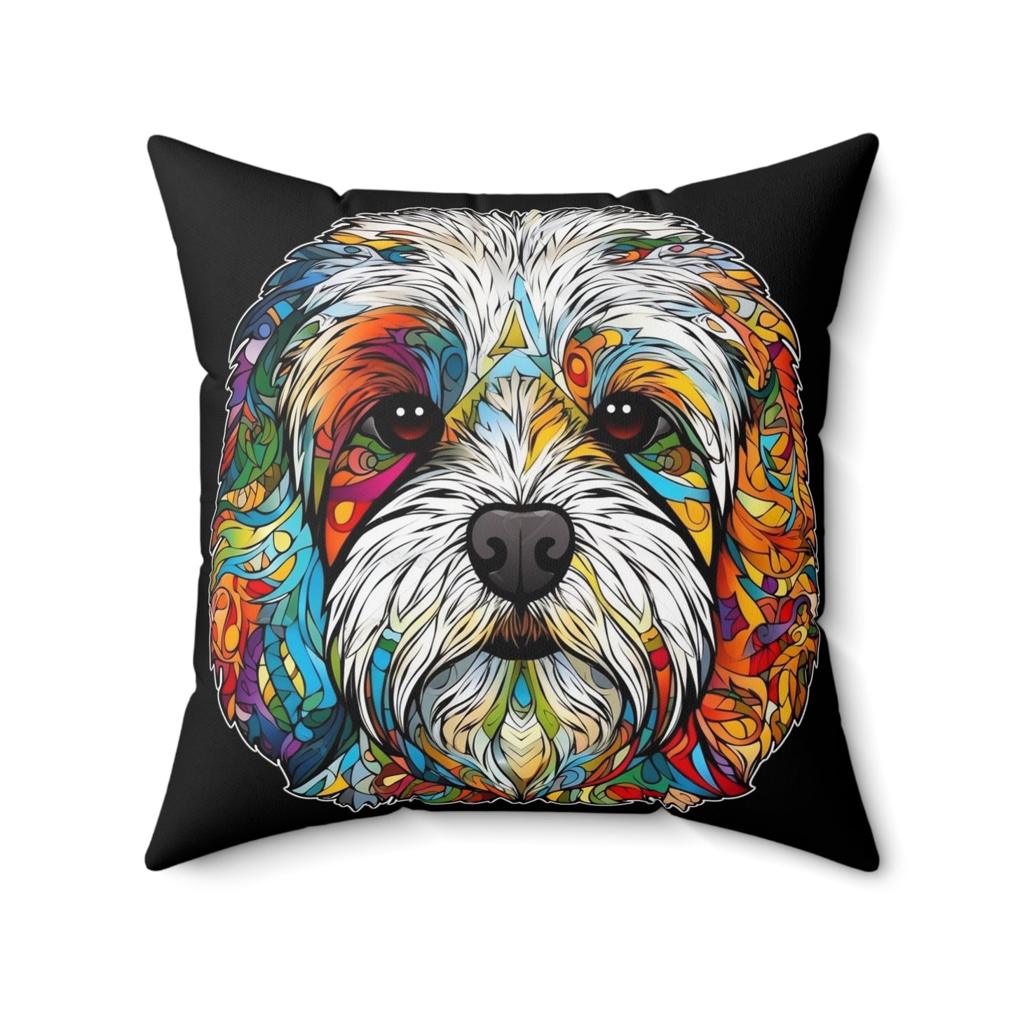 Colorful Havanese Time Spun Polyester Square Pillow