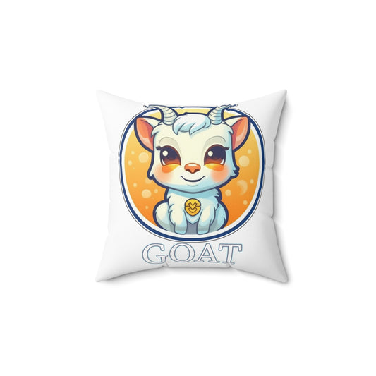 Chibi Chinese Zodiac Goat Spun Polyester Square Pillow